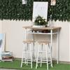 HOMCOM set di mobili da Bar con tavolo alto e 2 sgabelli per cucina 80x50x90cm