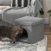 PawHut Cuccia per gatti PawHut con gratta e porta 36,5x36,5x36,5 cm grigio - Gray