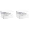 HOMCOM Set di 2 comodini galleggianti con 1 cassetto e ripiano 35x32x22,5 cm -