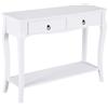 HOMCOM consolle credenza mobili soggiorno tavolino da ingresso con cassetti e ripiano dal design elegante 100x33x76 cm - White