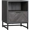 HOMCOM Comodino HOMCOM con ripiano aperto a 1 cassetto e gambe in acciaio 40x40x52 cm -