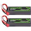NONE Batteria Lipo OVONIC 2s 7,4 V 5200 mAh 120 C con spina Deans T per RC (2 pezzi)