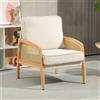 HOMCOM Sedia a sdraio moderna HOMCOM con bracciolo in rattan carico 120 kg Beige -