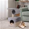 PawHut Raschietto per albero di gatto PawHut 31x31x58 cm con letto in peluche con palo centrale -