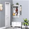HOMCOM Set ingresso Homcom con appendiabiti a specchio e scarpiera bianco