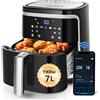 Aigostar Smart Cube friggitrice ad aria intelligente 1900W 7L modalità manuale schermo LED 7 funzioni preimpostate con connessione Wifi a ritenzione di calore manuale