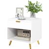 Homcom Comodino moderno con cassetto e scomparto 50X40X47 cm Bianco -