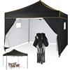 COBIZI Gazebo pieghevole 3x3m Gazebo da giardino impermeabile per tenda da festa con tenda da giardino pop-up a parete su 4 lati con borsa per il trasporto Protezione UV 50+