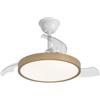 NARVI Ventilatore da soffitto NARVI METAL, Dimensioni Ø50 cm, 3 pale retrattili trasparenti, Motore 30W DC, LED 45W x2, Dimmerabile in intensità e memoria. Con telecomando. Rif. ELBA 2040 -