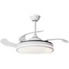 NARVI Ventilatore da soffitto NARVI White, 3 pale retrattili, motore DC, luce LED dimmerabile e memoria. Con telecomando. REF MORAIRA 7285 WH -