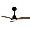 NARVI Ventilatore da soffitto NARVI a 3 pale, COLORE NERO, Motore DC da 45W, LED regolabile in intensità e tonalità. Con memoria e telecomando. Riferimento. CARACAS 1957 NERO -