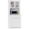 Homcom Credenza da cucina con 1 cassetto 4 ante e ripiani regolabili Carico 50 kg Mobili da cucina 79X40X180 cm Bianco - White