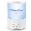Aigostar Misty-Umidificatore ambiente Bambini 2,5L, Umidificatore Ultrasuoni a Riempimento Superiore,diffusore di oli essenziali-Bianco,timer da 8 ore, 2 Regolabile Nebbia, 7 luci che cambiano colore