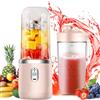 Foreverup Mini Frullatore Portatile, 400 Ml Frullatore Smoothie, Spremiagrumi Elettrico Con 6 Lame,USB Frullatore Portatile per Frullati, Succhi E Smoothie (Doppia Tazza-Rosa)