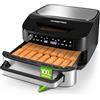 GOURMETmaxx AirGenius - Friggitrice ad aria calda, 7 l, friggitrice con superficie di cottura XXL e 10 programmi, mini forno - frittura a basso contenuto di grassi per max. 8 persone, friggitrice ad