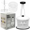 Xkzhrr Trita Cipolla,1200ML Trita Verdure Manuale,Press Chopper,Manuale Tritaverdure,Con cestello di scarico supplementare 1 Agitatore,Taglio di Cipolla Manuale (Bianco)
