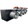Plenum in poliuretano espanso a 6 zone con serrande motorizzate Lindab da 160 o 200 mm