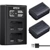 BTECH NP-FW50 Batteria con Caricatore USB-C Rapido Kit, Compatibili con Sony ZV-E10, Serie A6000-A6500, A7, A7II, A7RII, A7SII, A7S, A7R, A5000, A5100, RX10 (2 Pezzi, 1030mAh)
