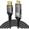 PremiumCord 8K Cavo DisplayPort 1.4 a HDMI 2.1, Maschio a Maschio, Risoluzione 8K@60Hz,4K@144Hz, Full HD 1080p, HDCP 2.2, Colore: Nero, Lunghezza: 2m