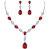 Clearine Orecchini Matrimonio Nuziale Zirconia cubica lacrima Y Collana And Gioielli Set per Donna