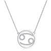 Qings Argento Collana Costellazione Donna Regali - Cancro Collana Pendente Zodiaco Oroscopo | Gioielli di Astrologia Dello Zodiaco 5A Cubic Zirconia | di Regali di Compleanno Laureato per Ragazze