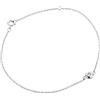 MIORE Bracciale da donna con diamante solitario 0,03 carati in oro bianco 9 carati/oro 375, lunghezza 18,5 cm