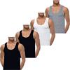 LOREZA® 4-Pack di singoletto da Uomo Extra Lungo 100% Cotone (7 / L, 4-Pack Mix)