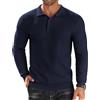 COOFANDY Maglione Polo Uomo Maniche Lunghe Pullover Casual Elegante Maglia Invernale con Bottoni Classico Blu Navy S