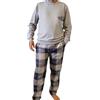 ARTIGIANI DEL PIGIAMA Pigiama da Uomo Invernale 100% Caldo Cotone e Flanella Morbido e Traspirante Girocollo Made in Italy Lungo (IT, Testo, L, Regular, Regular, Grigrio Quadri)