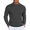 COOFANDY Maglioni da Uomo con Collo Alto Pullover a Maniche Lunghe Invernale Caldo Maglione a Coste Bianco XXL
