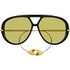 Bottega Veneta Occhiali da Sole BV1273S 003 Drop Aviator Nero/Giallo Unisex