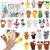 JadeLink Calendario Avvento 2025 24 Animali Peluche Giochi con Le Dita Calendario Di Natale per Bambini Natale Regali per Neonati Piccoli Bambini Bambine