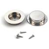 Zuahaly Set di 2 Maniglie da Incasso in Acciaio Inossidabile per Porte Scorrevoli, Maniglie Rotonde Nascoste per Cassetti e Armadi con 4 Viti, Design Elegante in Argento, Dimensioni 65mm