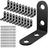 MARICATO Squadrette Angolari, 20 Pezzi 40 x 40 mm Staffe Angolari inox, Staffe Angolari Per Legno 90 Gradi, Staffe A L per Mobili, Scaffali, Tavoli, Rinforzo Resistente per Mensole e Ripiani Nero