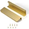 Ndjiloik 10 Pezzi Maniglie Armadio Maniglie per Mobili,Maniglie per Mobili da Cucina Maniglie Armadio Maniglia Invisibile Lunghezza totale 150MM,Oro