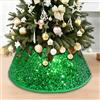 SilverChry Collare per Albero di Natale, Copri Base Albero di Natale 60x40cm, Gonna per Alberoo di Natalizio Tronco con Paillettes, Christmas Tree Collar-Decorazioni Natalizie Casa (Verde)