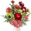 YMIFEEY YMIFEEF Fiori artificiali come veri, rami, bouquet di fiori di seta, rossi, piante finte, decorazione da tavolo per Natale (rosso)
