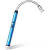 VEHHE Accendino Elettrico Ricaricabile USB con Gancio per Appendere, Accendini Antivento Senza Fiamma a Lunga Portata con Blocco di Sicurezza per Campeggio, Feste e Barbecue (blu)