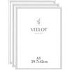 Veelot® 3x Cornice Foto DIN A3 29,7x42cm,Alluminio,argento,Cornice 30x42 Grande per Foto,Disegni per Bambini,Diplomi e Poster,Camera da Letto e Casa,Solo per Espositore a Parete
