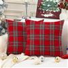 Kiatuniya Copricuscini Natalizi 40x40 cm Rosso Tartan Scozzese Federe per Cuscini Plaid Check Morbidi Cuscini Natalizi per Divano Decorazioni Natalizie la Casa, Set di 2