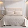 DUJUIKE Copriletto Matrimoniale, Piumone Trapunta Leggera, Coperta Da Letto Con Motivo A Girasole, Utilizzabile Come Copridivano, Lenzuolo, Adatta Per Letto E Divano (Crema, 200x220cm)