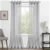 CUTEWIND Tende Trasparenti per Interni Tende Moderne Grigio per Soggiorno 2 Pezzi 140x245 CM Tenda Grigia con Anelli per Camera da Letto Salotto Eleganti Tende da Interno
