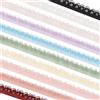 BENECREAT 10 nastri elastici in pizzo in nylon, 18 m, 10 colori, larghezza 13 mm, con bordo floreale, pizzo elastico con volant, per biancheria intima, cucito, decorazioni, fai da te