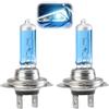 Amztour Lampadine H7 Fari Alogeni Allo Xeno 2 Pezzi Luci Notturne 12V 55W 4000K Luce Bianca Super Luminosa Lunga Durata Compatibili con la Maggior parte Berlina SUV Camion