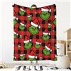 JClorix Grinch Plaid Natale in Pile - Coperta Soffice e Morbida in Flanella, Grande Plaid Caldo per Divano e Letto, Decorazione Natalizia e Regalo Invernale