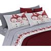 Centesimo Web Shop Completo Lenzuola Letto di Flanella Caldo Cotone in 3 Misure Prodotto in Italia - Fantasia Natalizia Invernale Neve - Due PIAZZE Matrimoniale Rosso RO - Due piazze Rosso