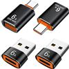 Mepsies Adattatore USB a USB C 4 Pezzi, Adattatore USB Tipo C a USB3.0, Compatibile con MacBook, iPhone 17/16/15, iPad, Samsung Galaxy S25 S24 S23 A56 A16 A36, Telefoni, Tablet, PC