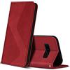 ZONNAVI Cover per Samsung Galaxy S10, Flip Custodia Pelle PU con [Slot Cart] [Supporto Stand] [Magnetica], Cover a Libro Portafoglio per Samsung Galaxy S10 (Rosso)