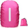 PINEPAN Copertura antipioggia per zaini con strisce riflettenti, impermeabile, impermeabile, borsa per la scuola, con scomparto elastico, rosa, 70 l