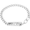 Diesel D Logo DX1627040 - Bracciale da uomo in acciaio inossidabile color argento